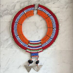 Vintage Maasai Tribal Ceremony Collar circa 1970 Necklace